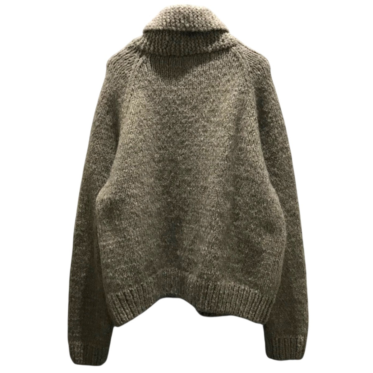 INTERIM 【HAND KNIT YAK ALPACA BEIGE HYPER BIG COWICHAN SWEATER】カウチンカーディガンIT24A059 古着・中古-2枚目のアイテム画像