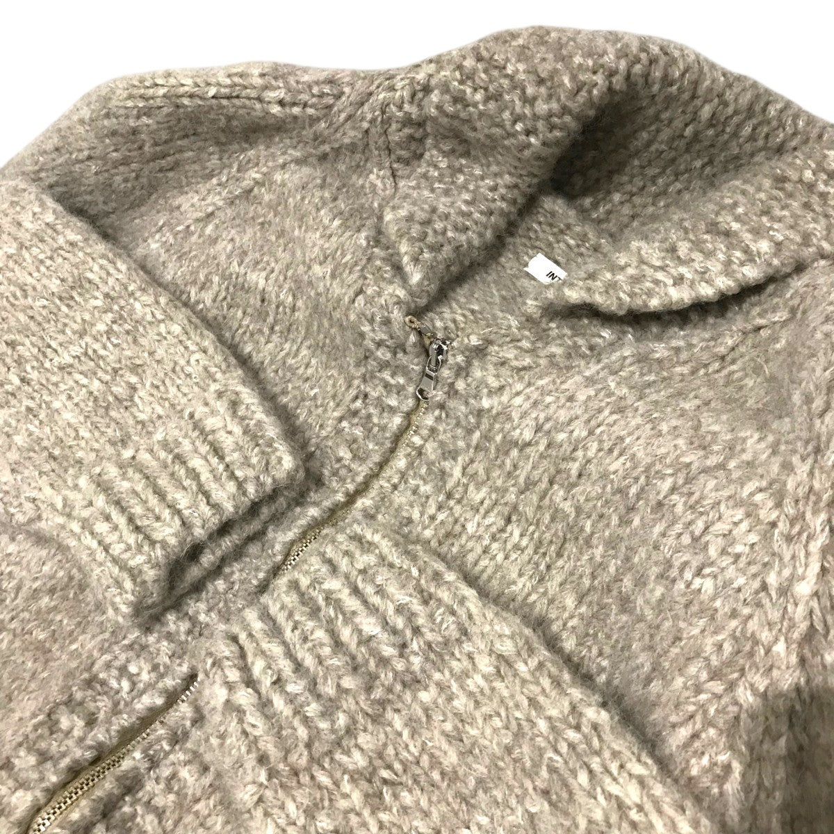 INTERIM 【HAND KNIT YAK ALPACA BEIGE HYPER BIG COWICHAN SWEATER】カウチンカーディガンIT24A059 古着・中古-5枚目のアイテム画像