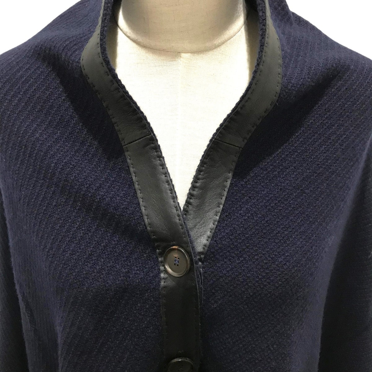 HERMES レザー切替ポンチョ 古着・中古-4枚目のアイテム画像