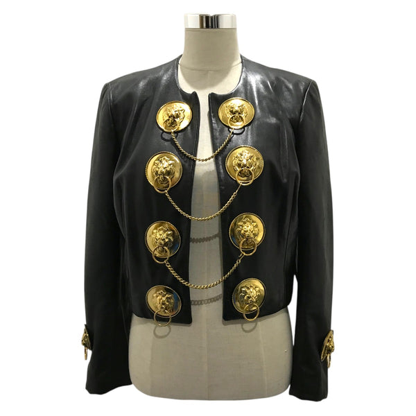 MOSCHINO レザージャケット MOSCHINO(モスキーノ) ライオンパーツレザージャケット48209 48209