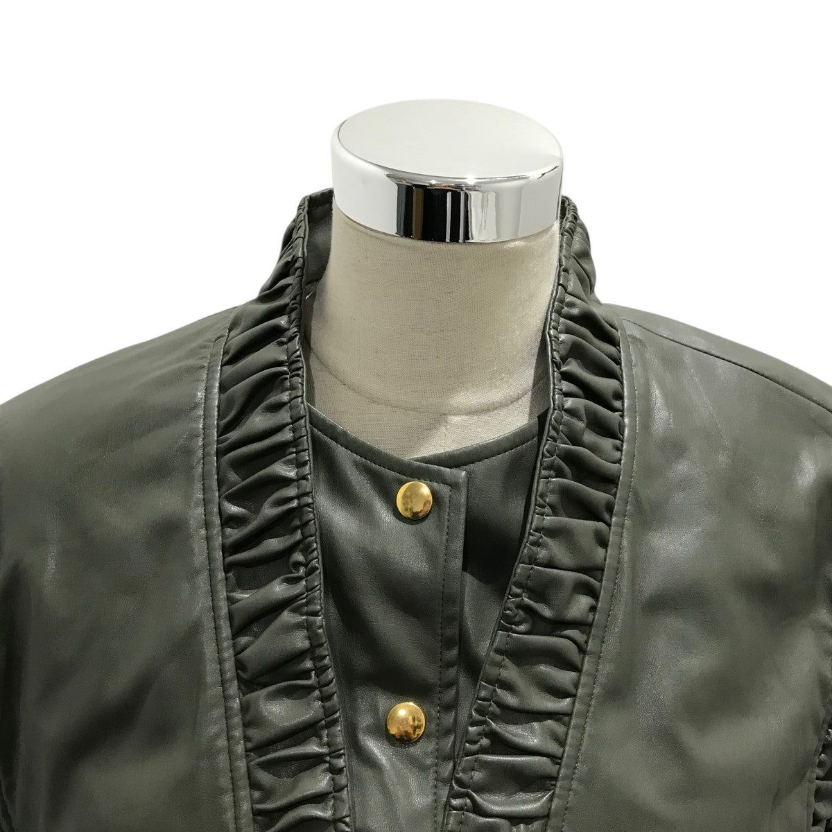 FUMIE=TANAKA(フミエタナカ) フェイクレザーギャザーベストF23A-16