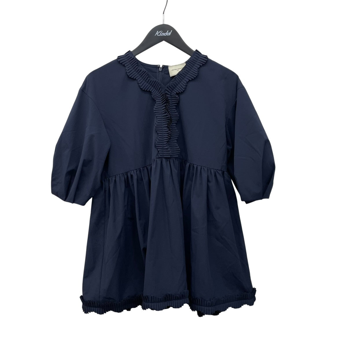 UNITED ARROWS タックフリルVネックハーフスリーブブラウス1516-199-1651 古着・中古-1枚目のアイテム画像