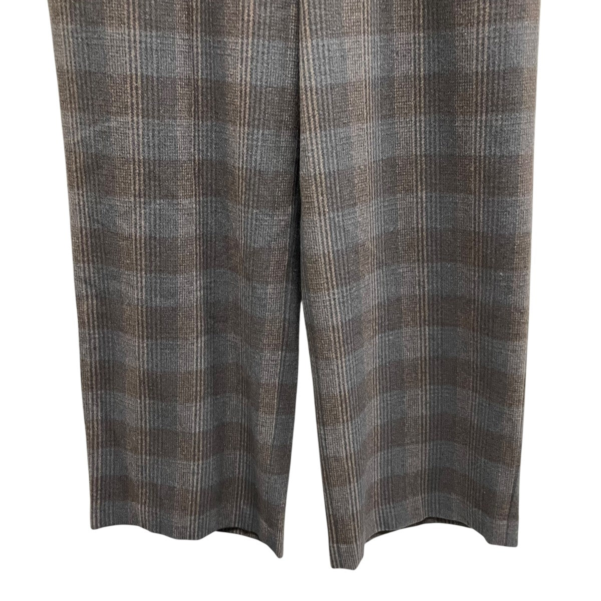 URU WOOL CHECK WIDE PANTSカシミヤ混トラウザーパンツ19FUP09 古着・中古-4枚目のアイテム画像