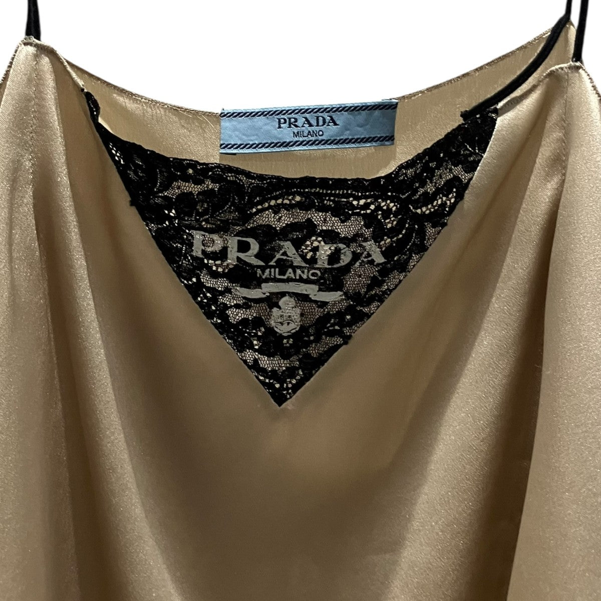 PRADA ロゴサテンキャミソールP952L 古着・中古-3枚目のアイテム画像