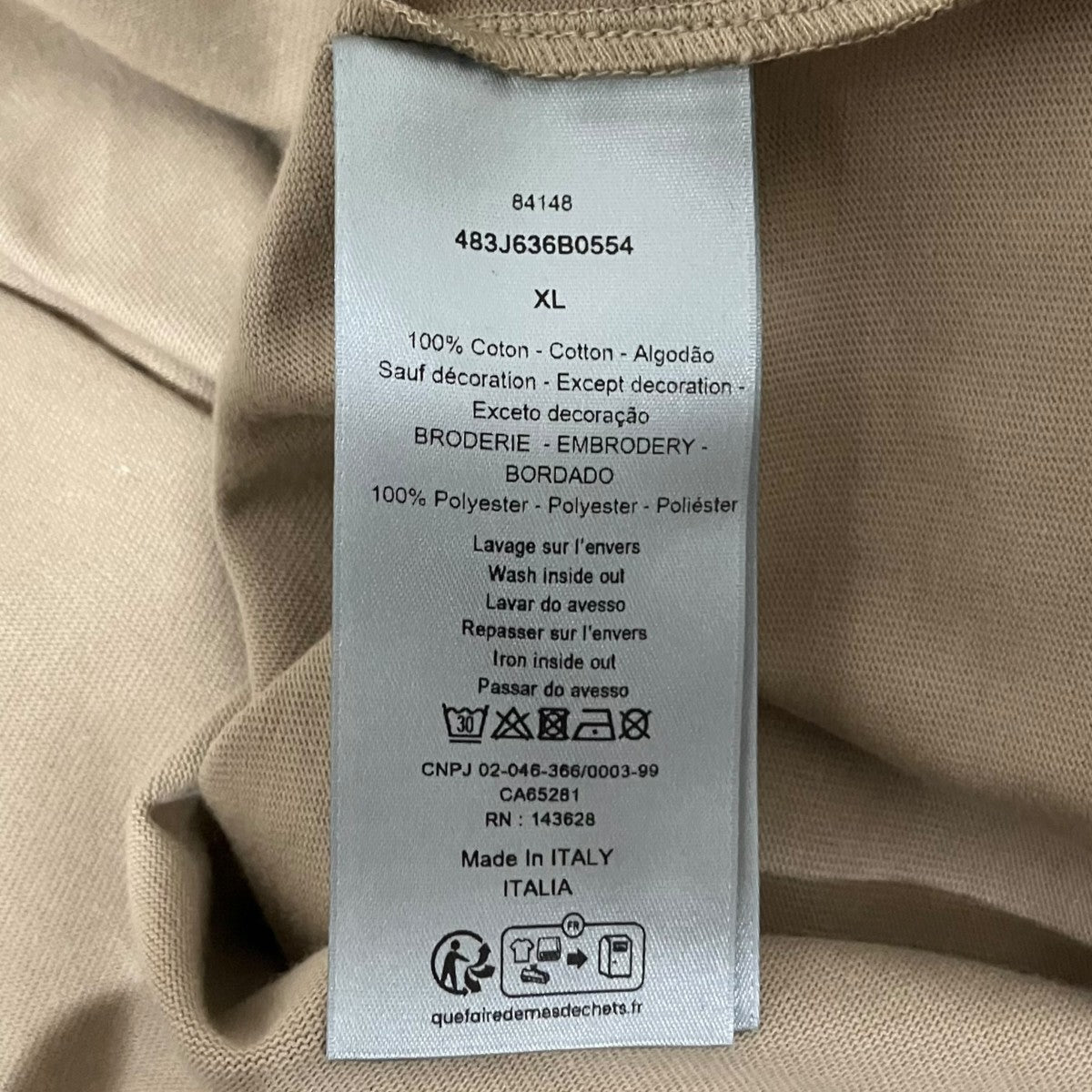 DIOR 24SSフロッキープリントTシャツ483J969B0554 古着・中古-6枚目のアイテム画像