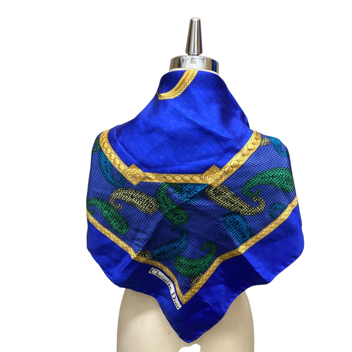 Christian Dior(クリスチャンディオール) 総柄スカーフ ブルー サイズ