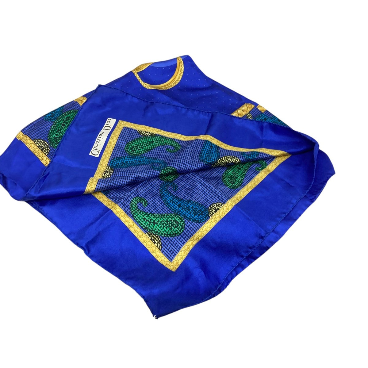 Christian Dior(クリスチャンディオール) 総柄スカーフ ブルー サイズ