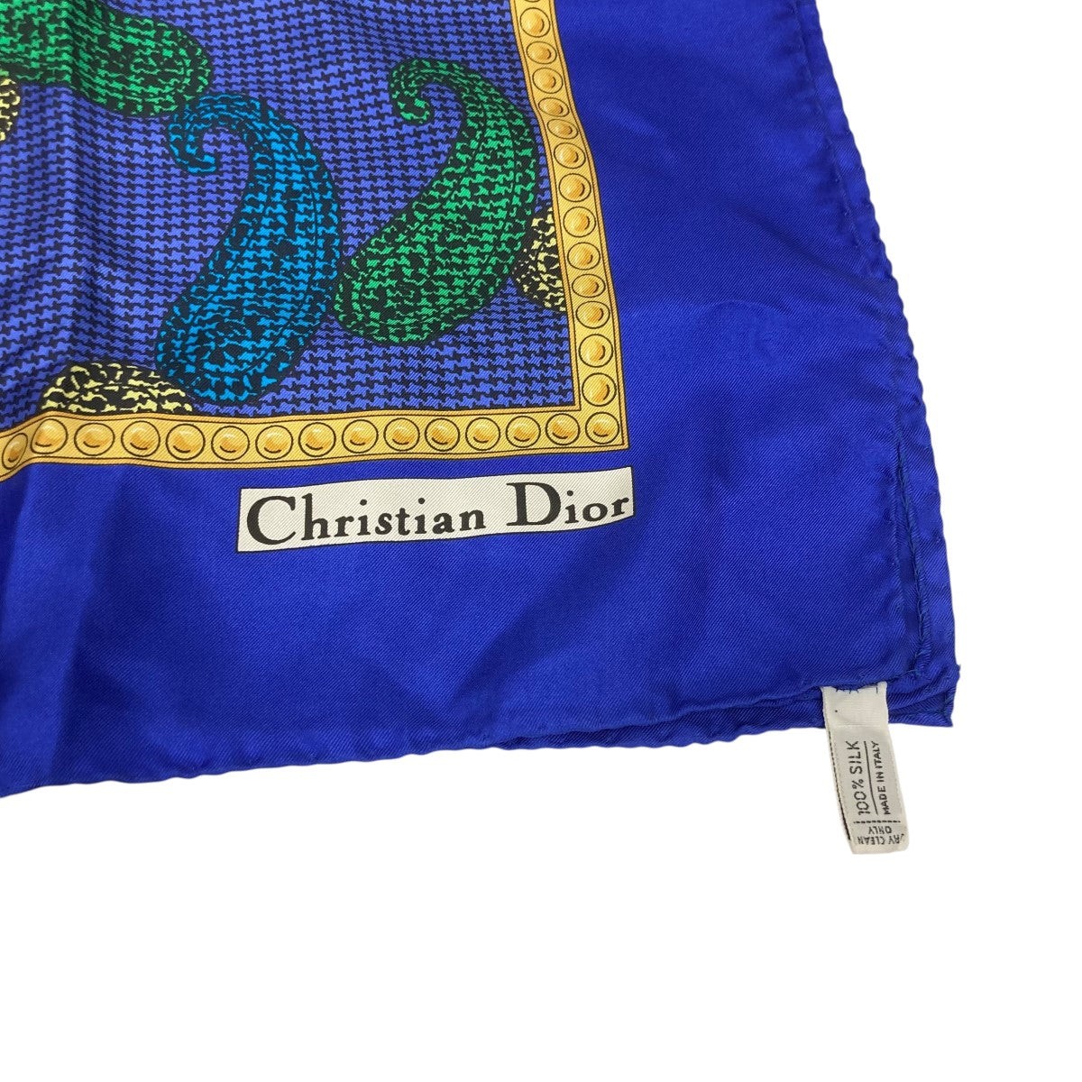 Christian Dior(クリスチャンディオール) 総柄スカーフ ブルー サイズ