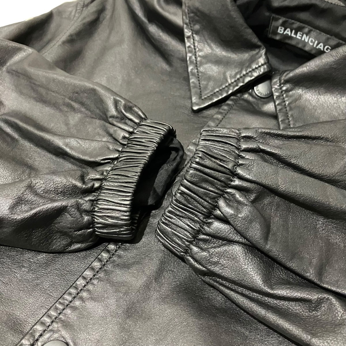 BALENCIAGA ソフトバッファロースキンレザージャケットレザーコーチジャケット626479 古着・中古-5枚目のアイテム画像