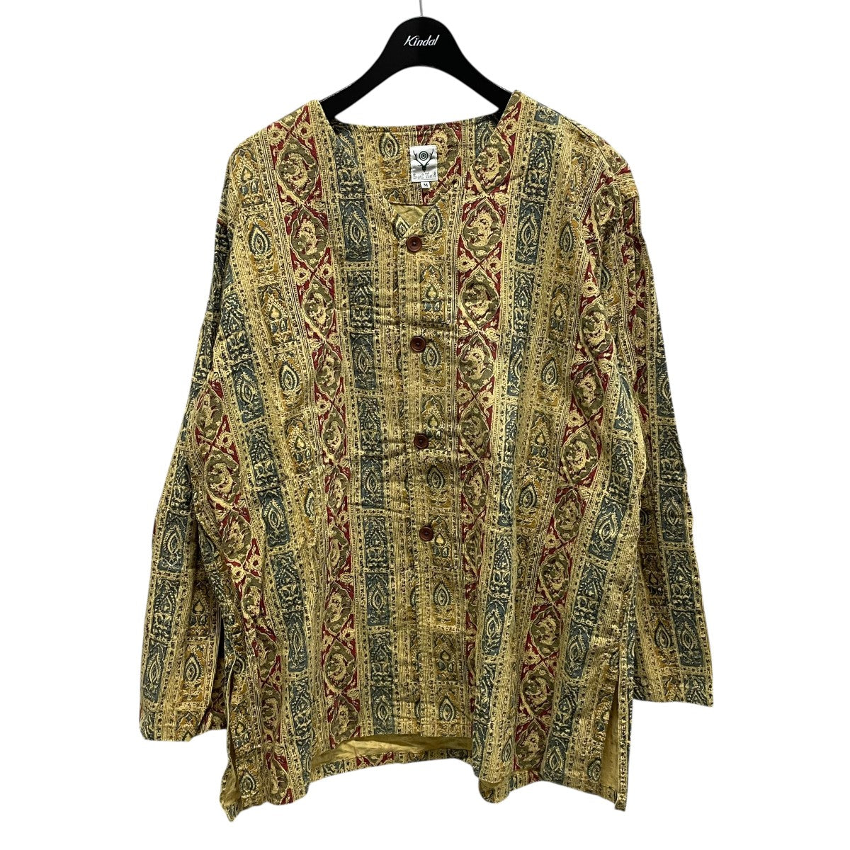 V Neck Army ShirtノーカラージャケットHM863