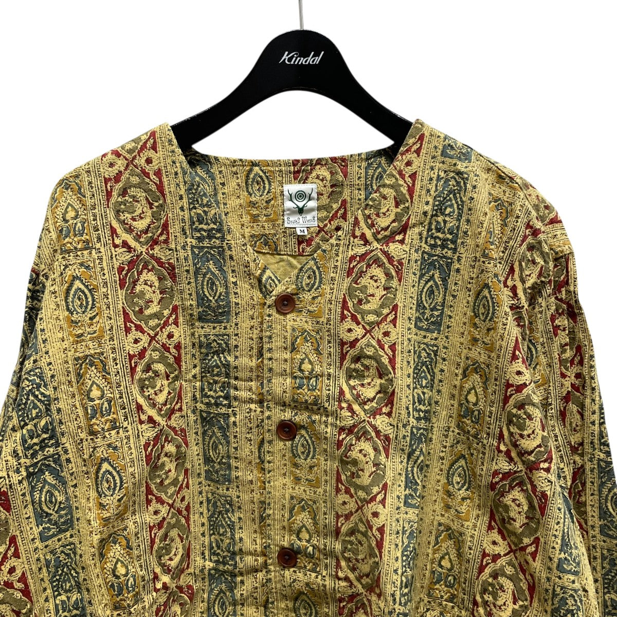 V Neck Army ShirtノーカラージャケットHM863