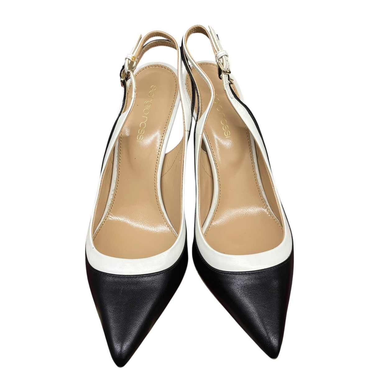 sergio rossi(セルジオロッシ) バックスリングパンプス ホワイト