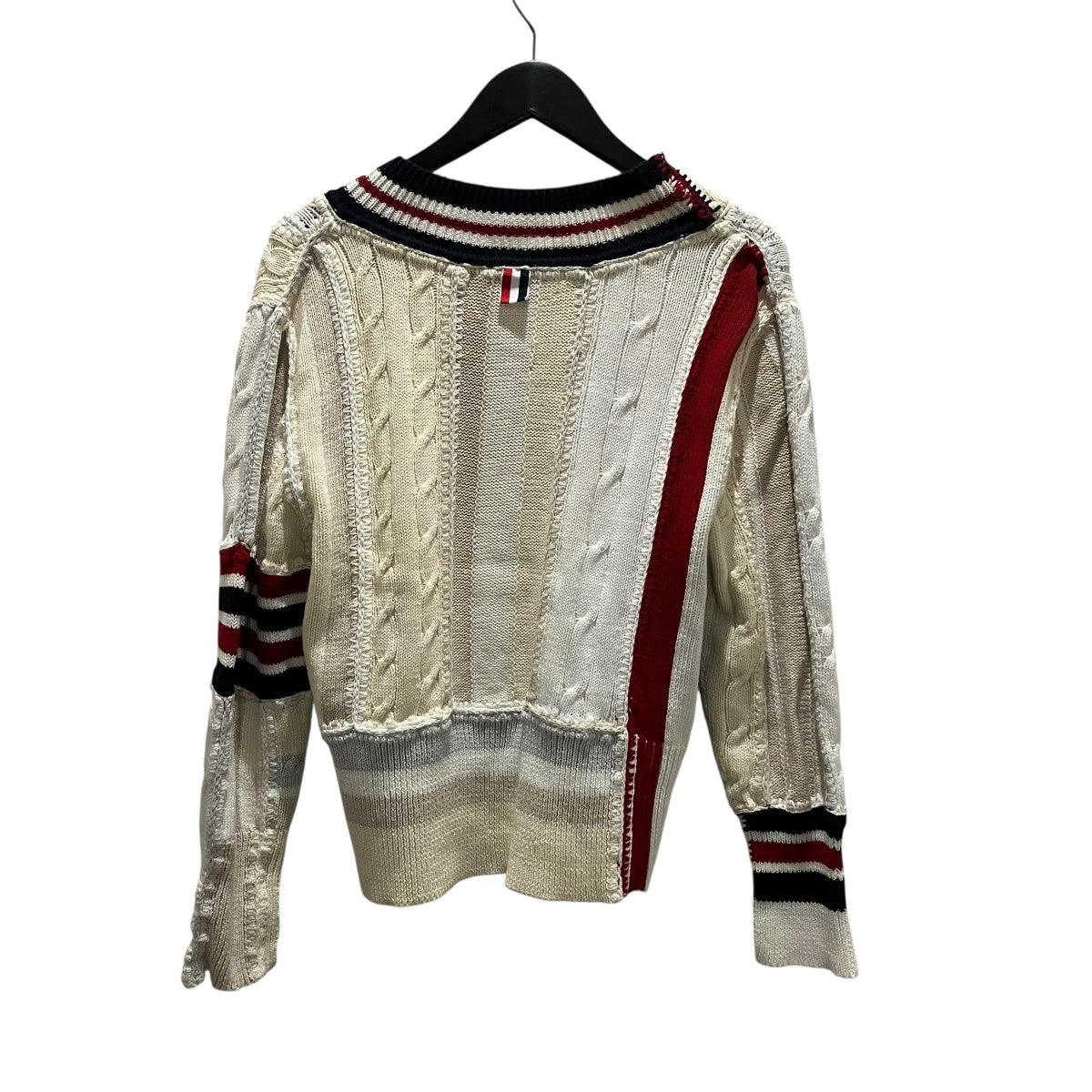 Thom Browne パッチワークVネックニットMKA356A-Y3016100 古着・中古-2枚目のアイテム画像