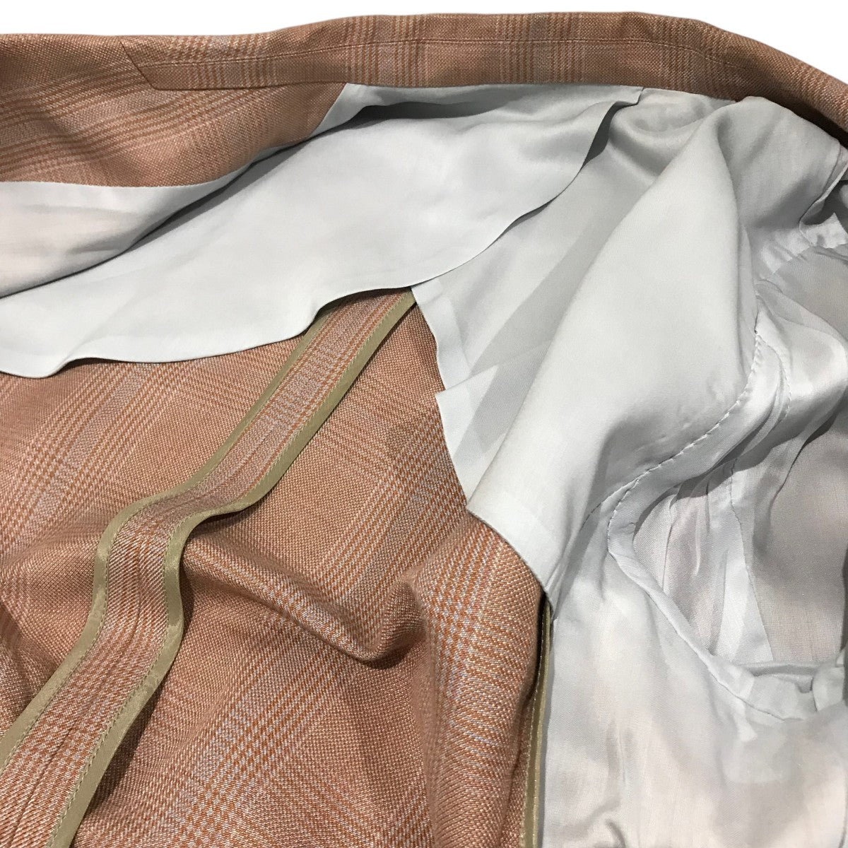 レーヨンリネン グレンチェックジャケット35-07-52-07354