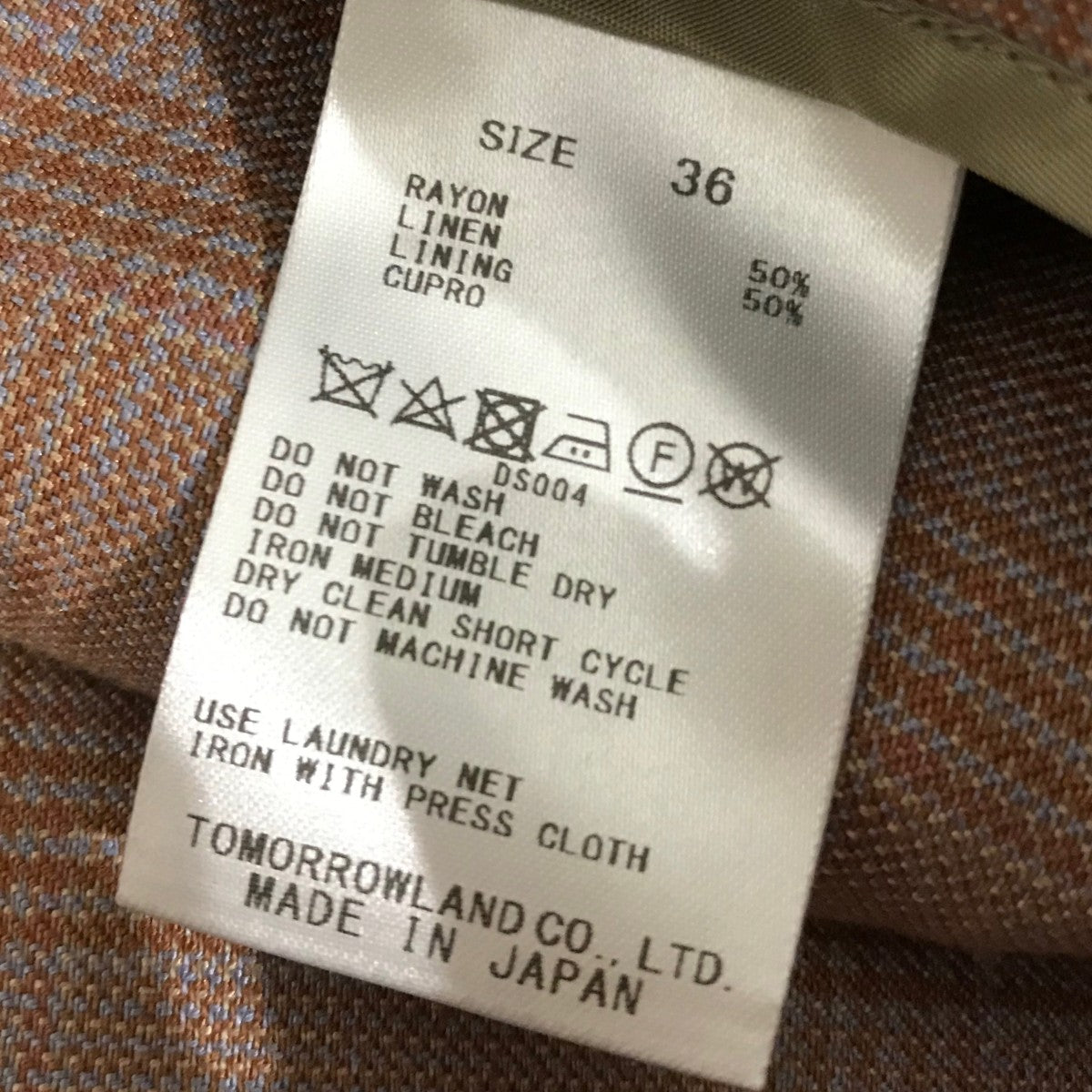 レーヨンリネン グレンチェックジャケット35-07-52-07354