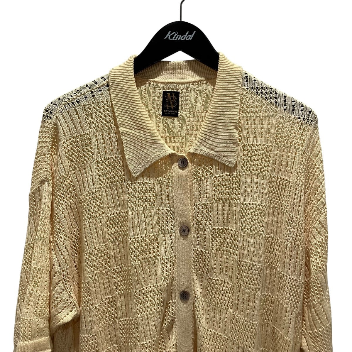 BATONER 24SS【WOODPULP SUMMER KNIT POLO CARDIGAN】半袖ニットポロシャツBN-24SL-050 古着・中古-3枚目のアイテム画像