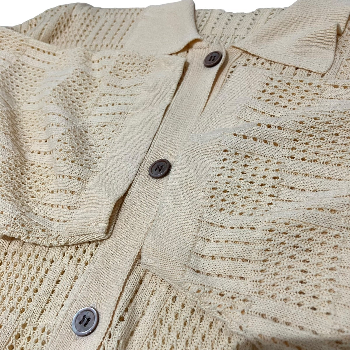 BATONER 24SS【WOODPULP SUMMER KNIT POLO CARDIGAN】半袖ニットポロシャツBN-24SL-050 古着・中古-5枚目のアイテム画像