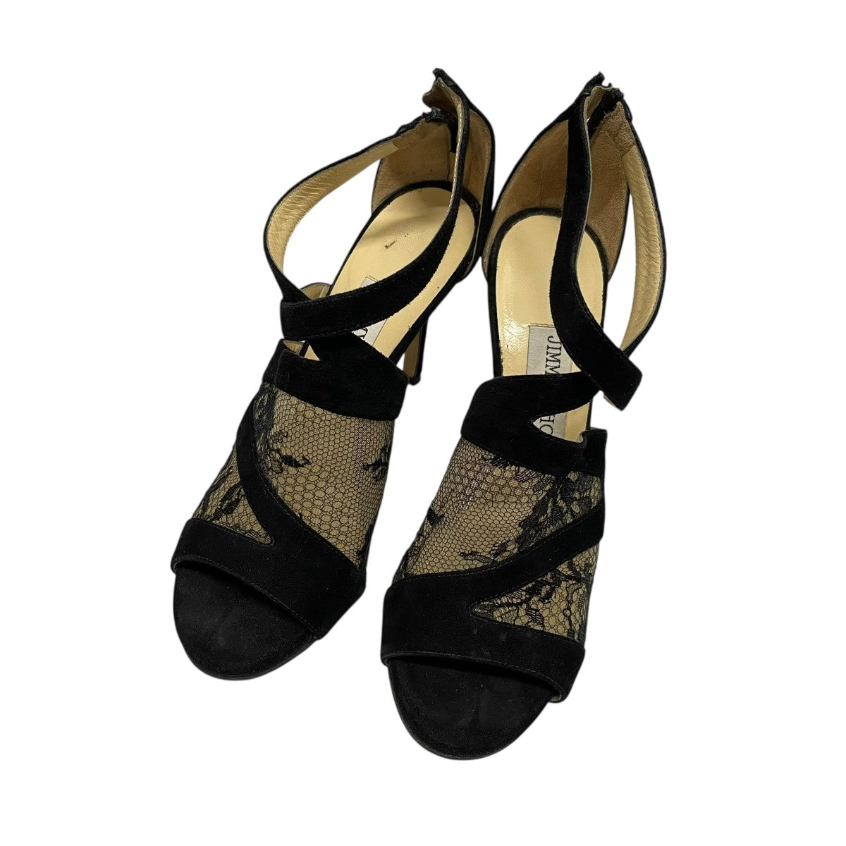 JIMMY CHOO ピンヒールレースサンダル 古着・中古-1枚目のアイテム画像