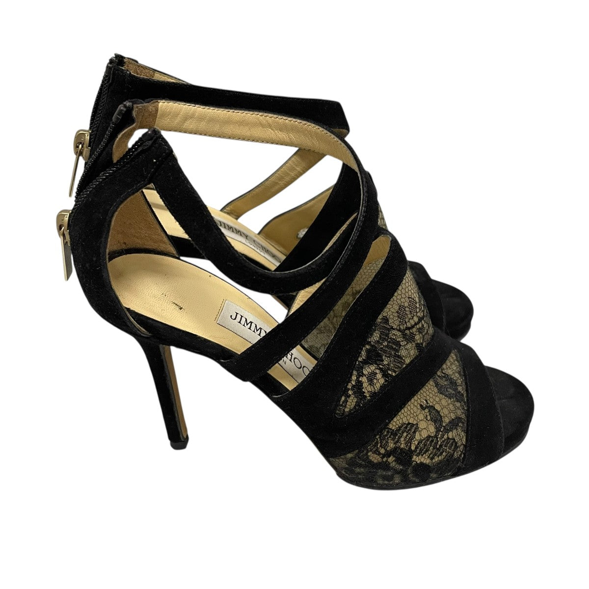 JIMMY CHOO ピンヒールレースサンダル 古着・中古-3枚目のアイテム画像