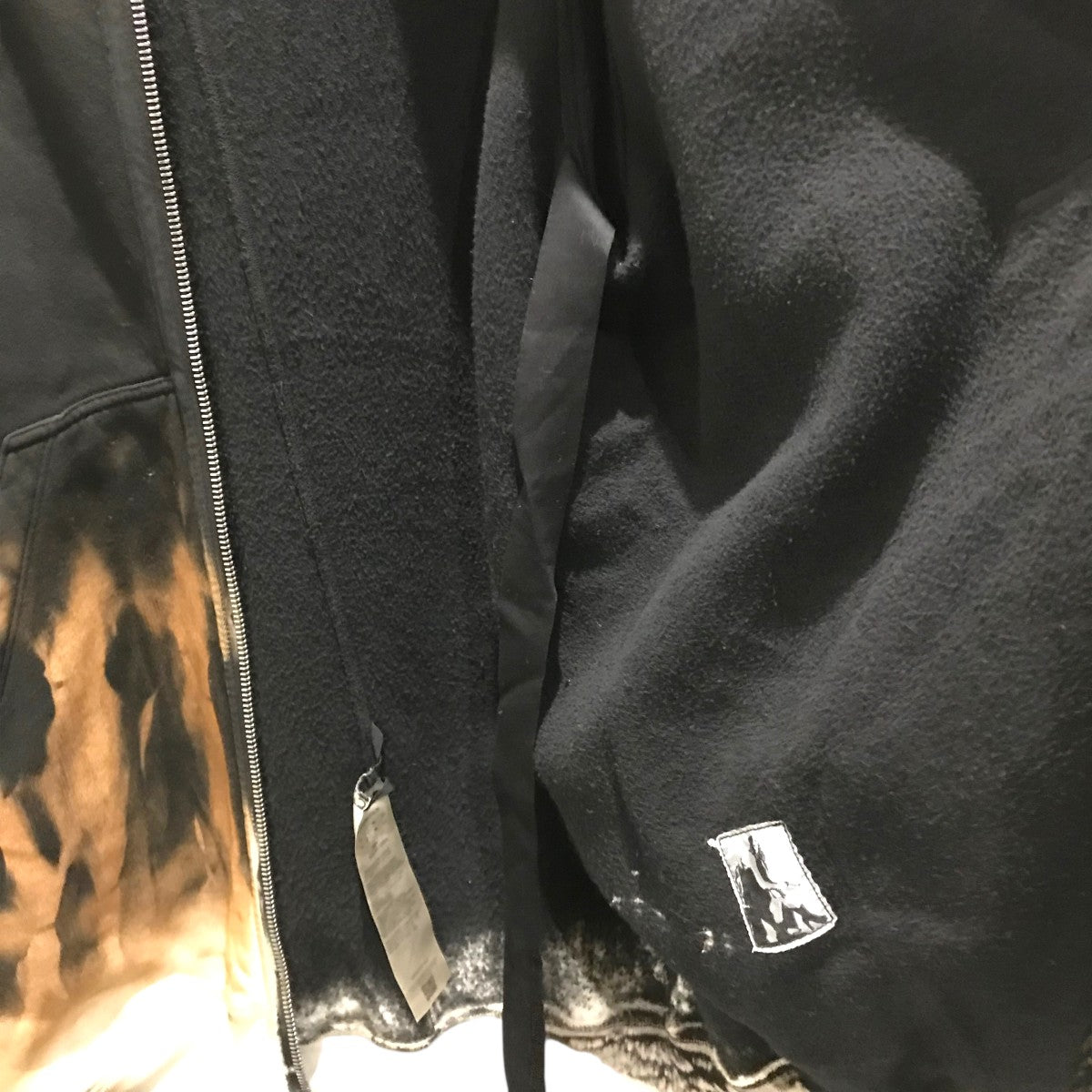 DRKSHDW(ダークシャドウ) ブリーチ加工ジップパーカーDU02D2283-FSUN