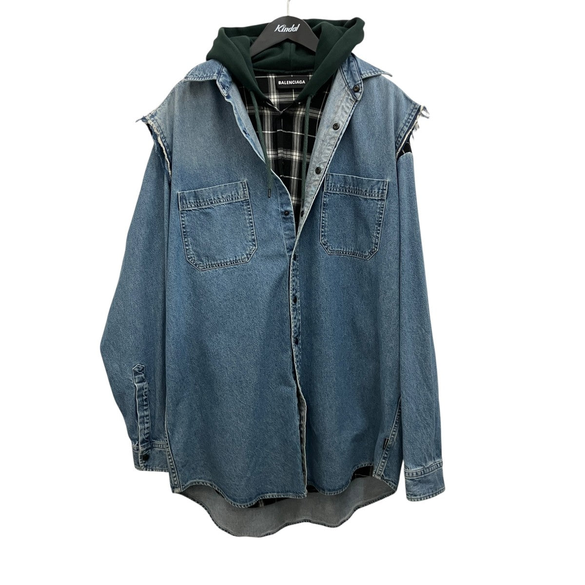 BALENCIAGA 【TWINSET HOODIE】デニムシャツ557356 古着・中古-1枚目のアイテム画像