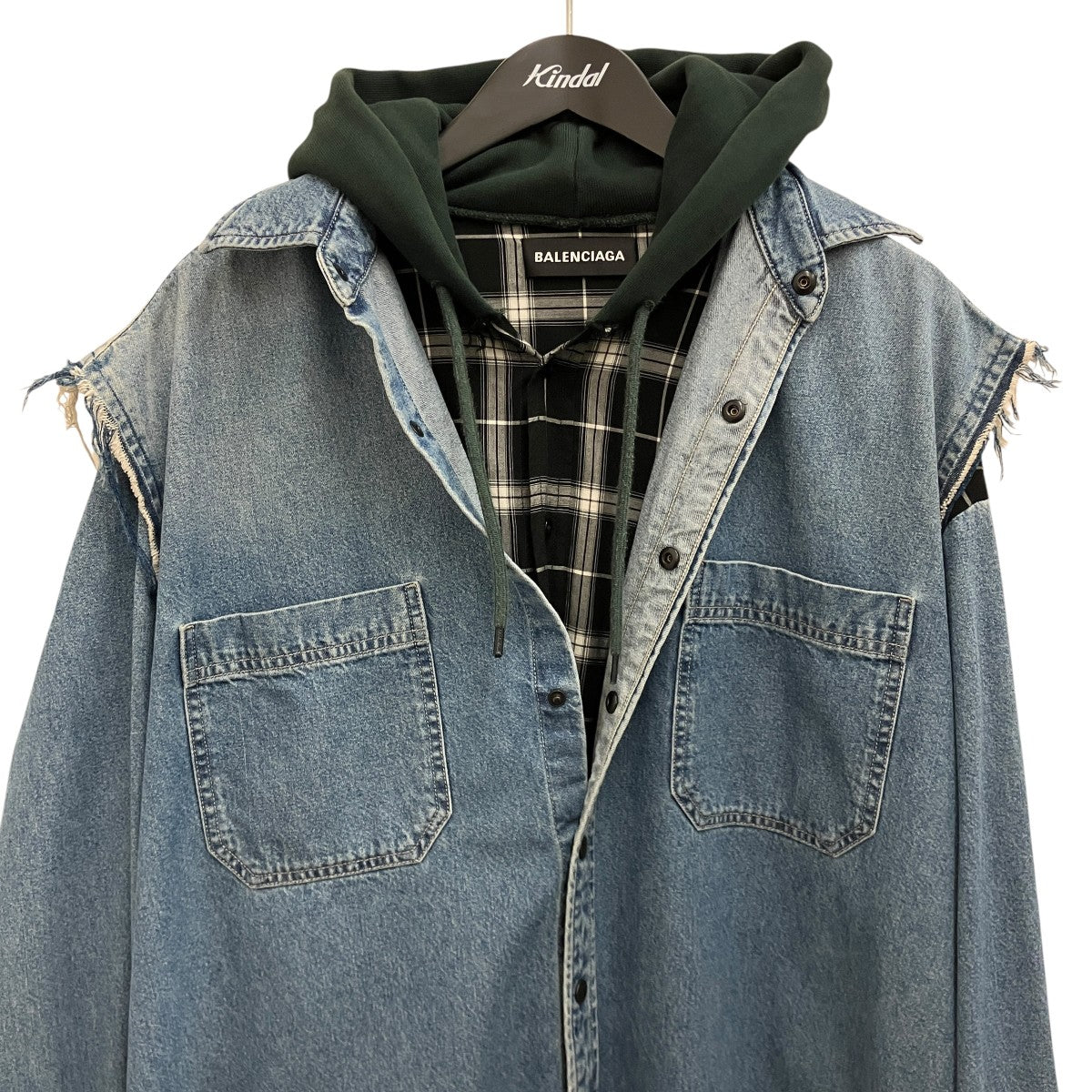 BALENCIAGA 【TWINSET HOODIE】デニムシャツ557356 古着・中古-3枚目のアイテム画像