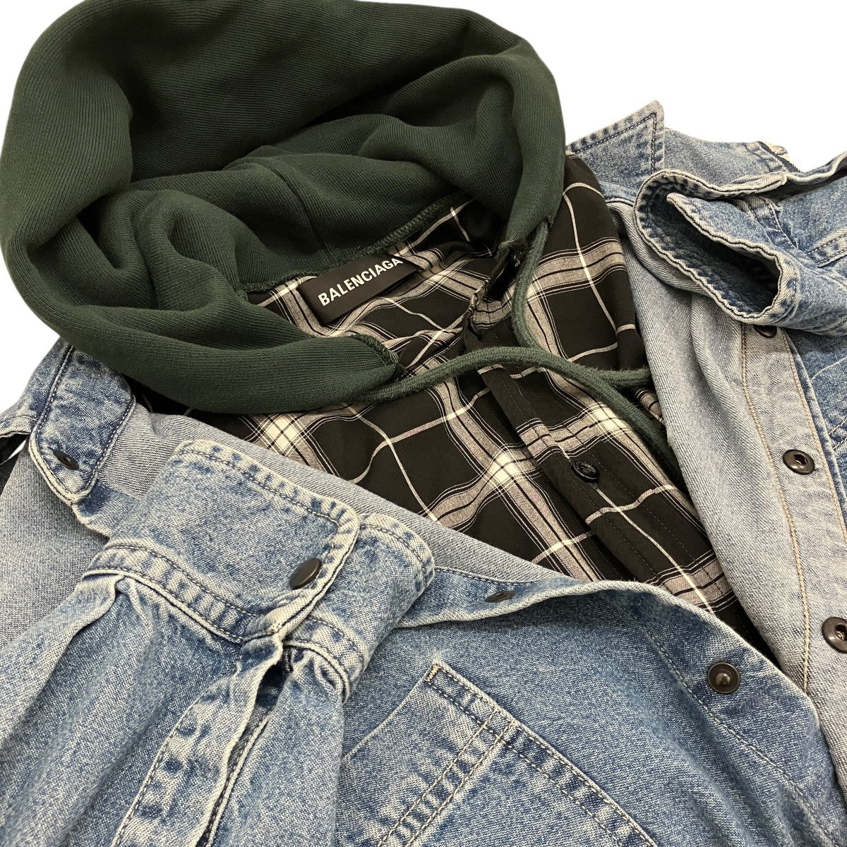 BALENCIAGA 【TWINSET HOODIE】デニムシャツ557356 古着・中古-5枚目のアイテム画像