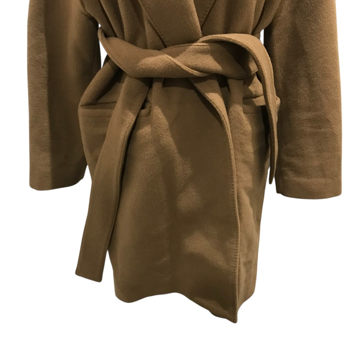 未使用級✨マディソンブルー キャメルベルテッドコート ウール シルク 近年 M 未使用級✨マディソンブルー キャメルベルテッドコート ウール シルク