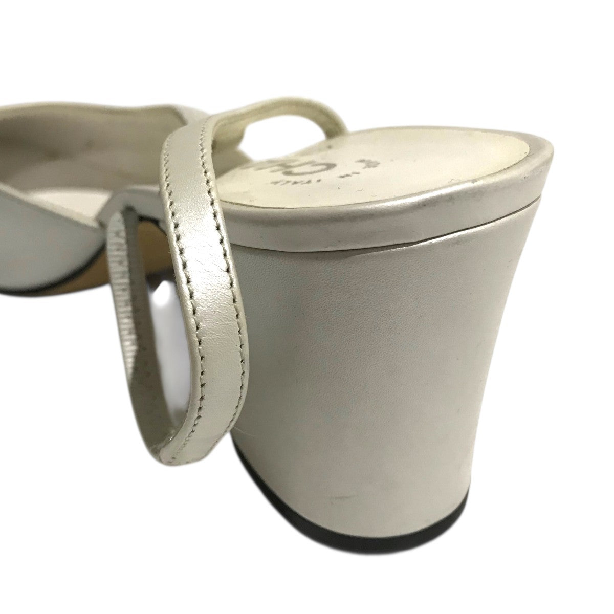 シャネル　ストラップパンプス CHANEL シャネル バックストラップ パンプス レザー バイカラー