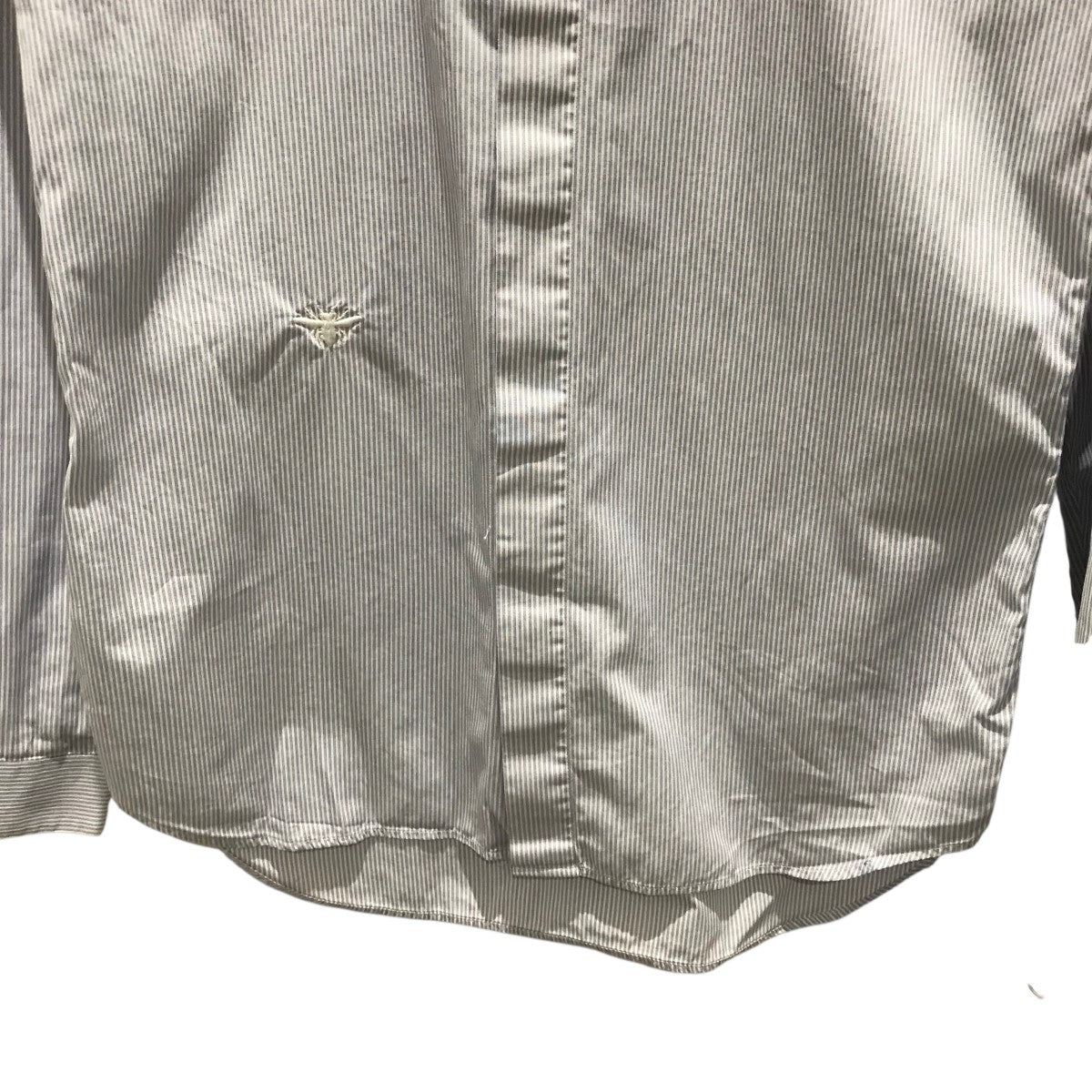 bee刺繍ストライプシャツ163C501B3389