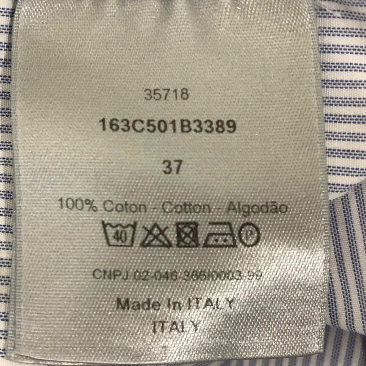 bee刺繍ストライプシャツ163C501B3389