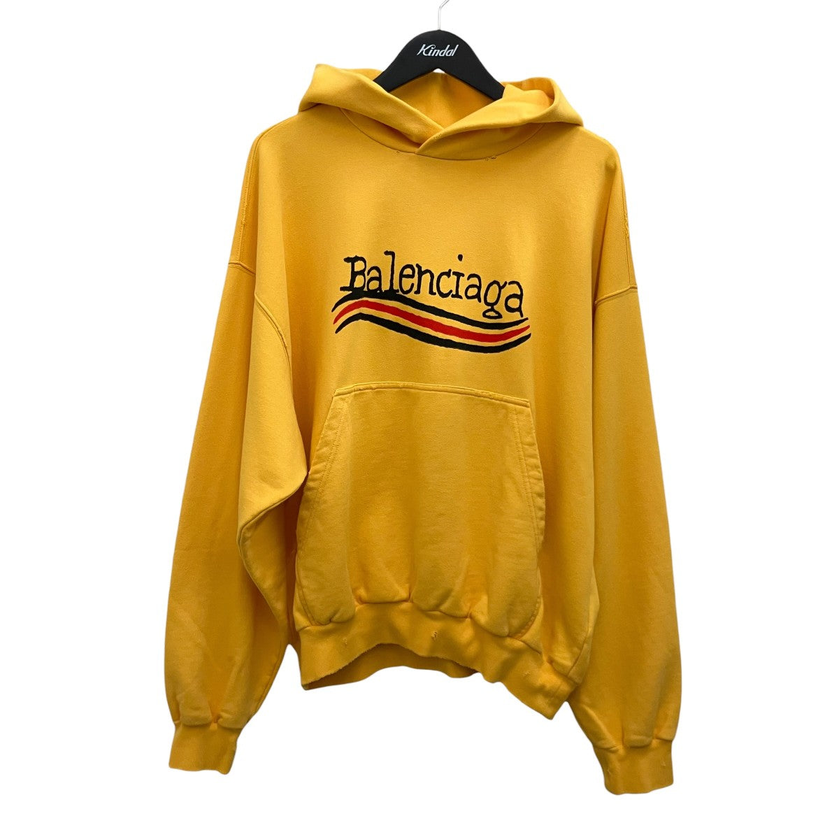 BALENCIAGA デストロイ加工ダメージ加工ロゴプリントパーカー720426 TNVE9 古着・中古-1枚目のアイテム画像
