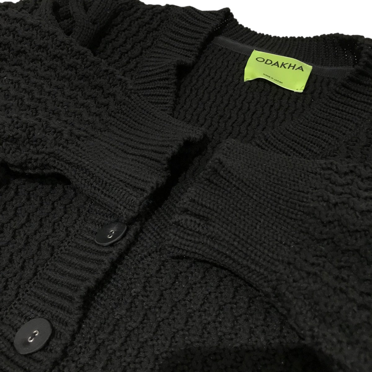 ODAKHA ブレードスリットカーディガン ブラック 美品　¥49,500 ODAKHA(オダカ) ブレードスリットカーディガンmlm23AW-KN04 mlm23AW