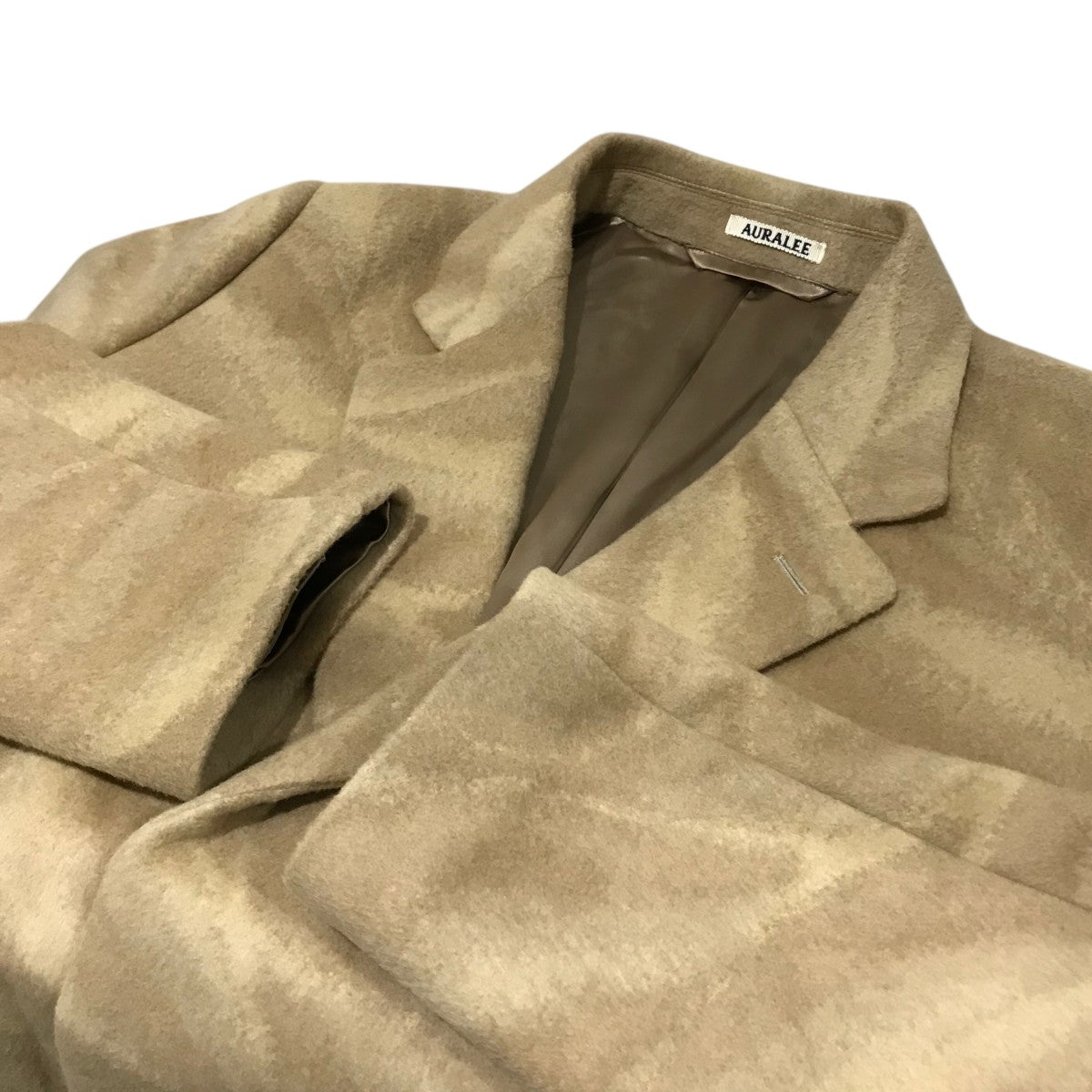 AURALEE 【WOOL CASHMERE JACQUARD MELTON CHESTERFIELD COAT 】ウールカシミヤチェスターコート 古着・中古-5枚目のアイテム画像