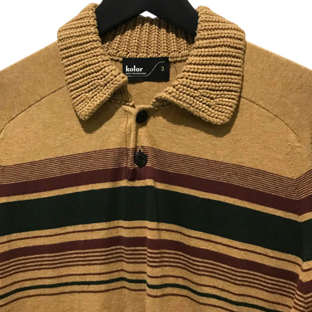 KOLOR(カラー) ニットポロシャツ25SCM-N01301 25SCM-N01301 ブラウン