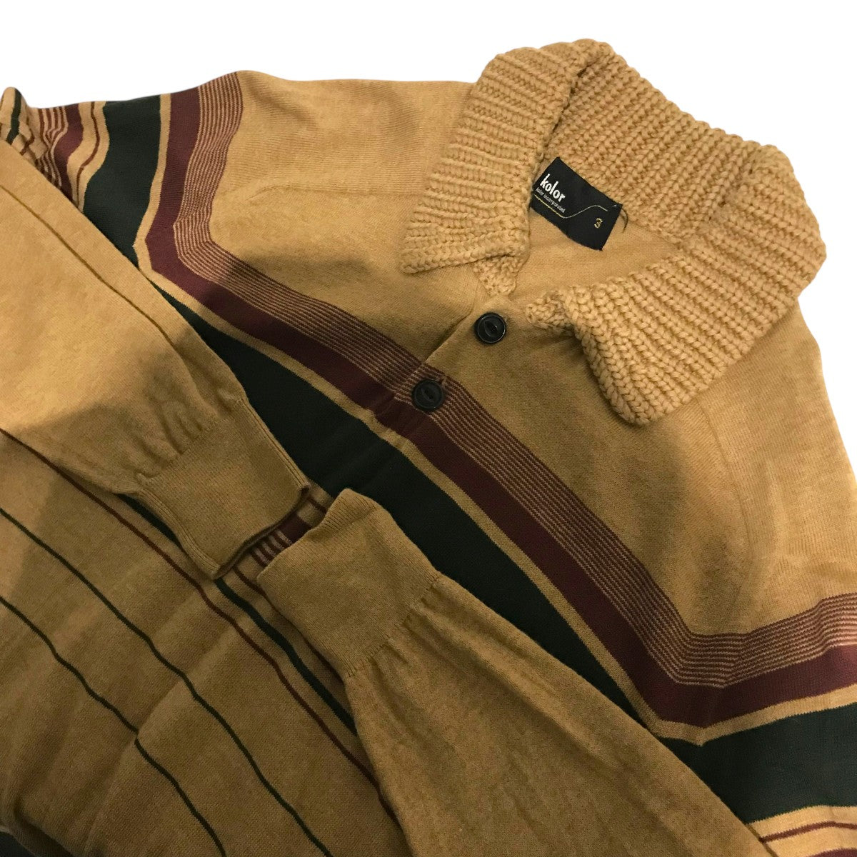 KOLOR(カラー) ニットポロシャツ25SCM-N01301 25SCM-N01301 ブラウン