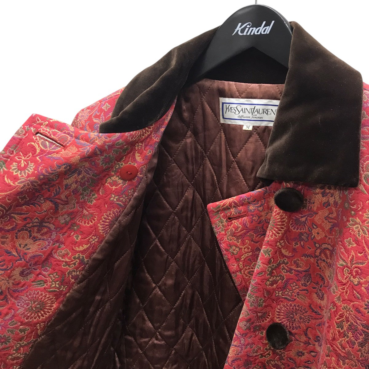 Yves Saint Laurent 総柄コート 古着・中古-4枚目のアイテム画像