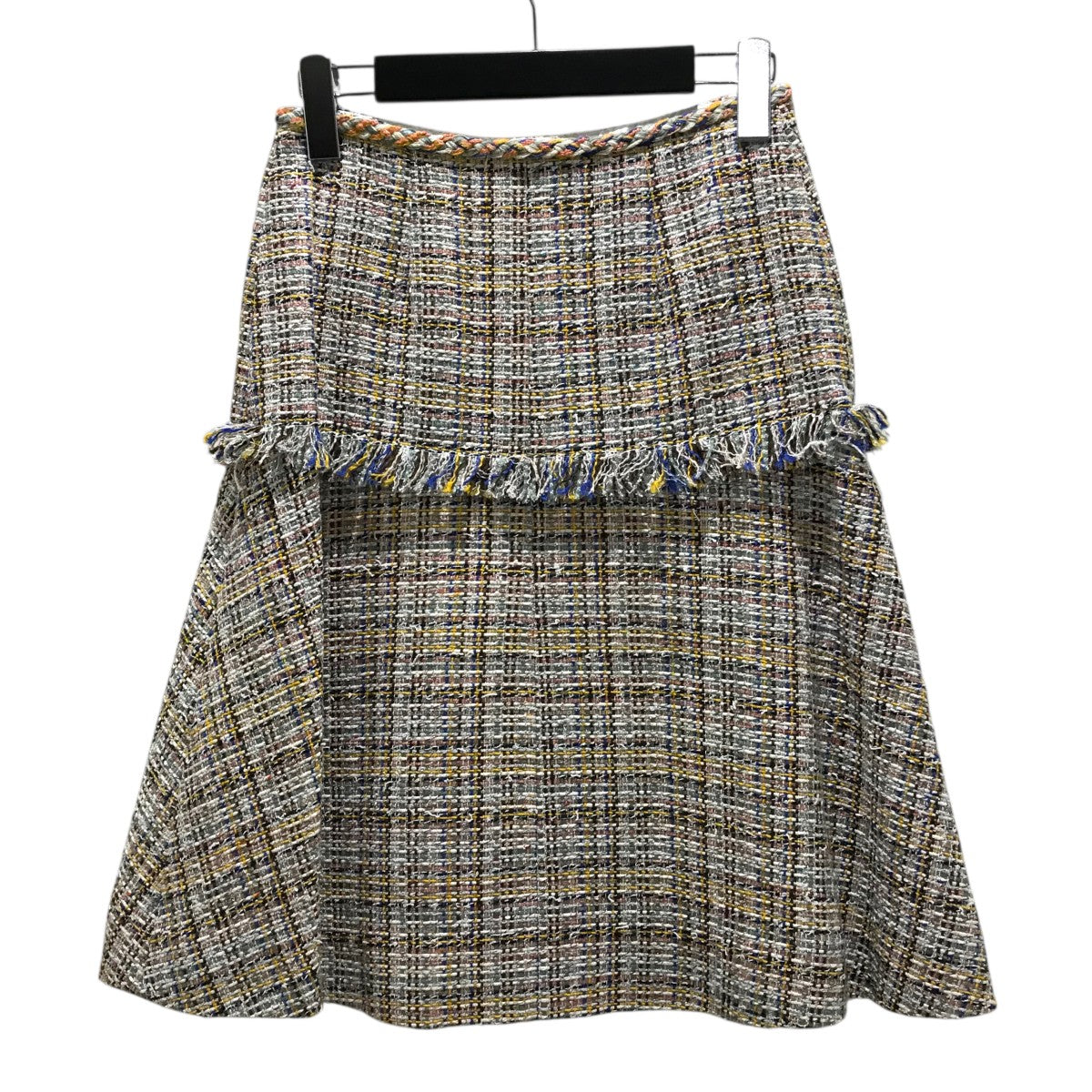 CHANEL ツイードスカート ツイード スカート ナイロン ウール コットン ブラック ピンク マルチ
