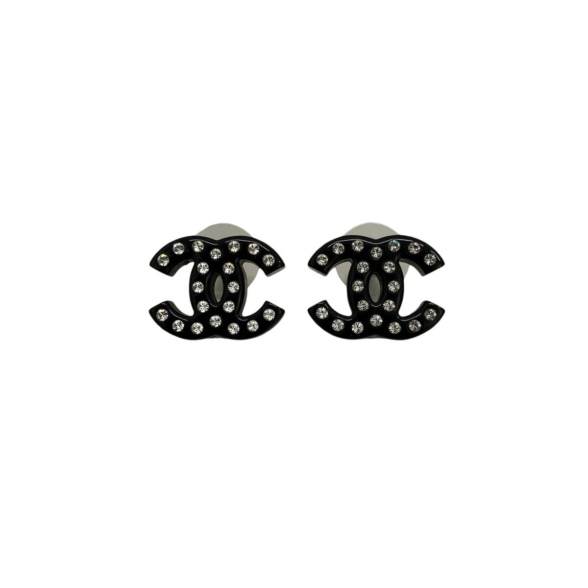 ラインストーンココマークピアス