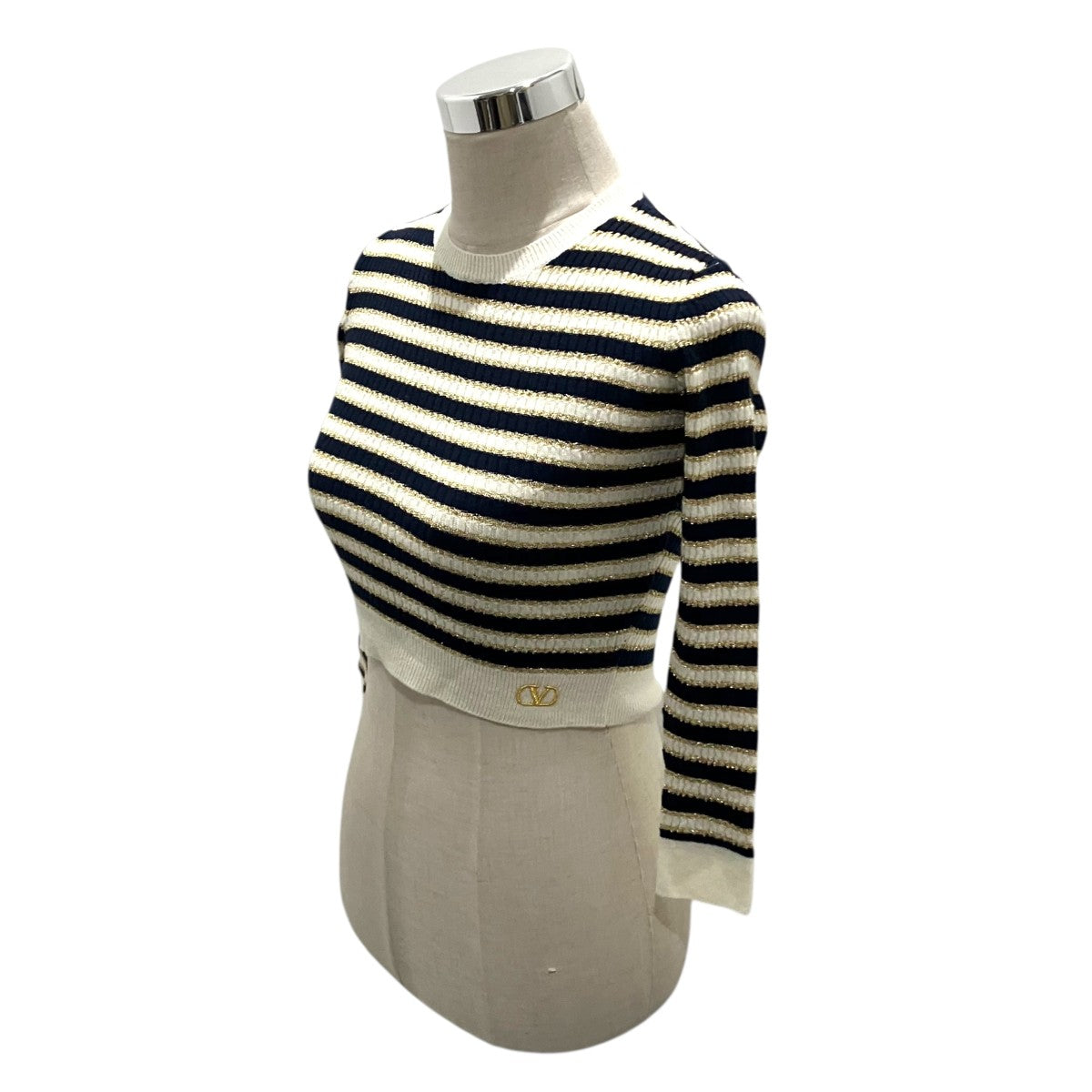 VALENTINO ボーダーニット1B3KC35L7EB 古着・中古-3枚目のアイテム画像