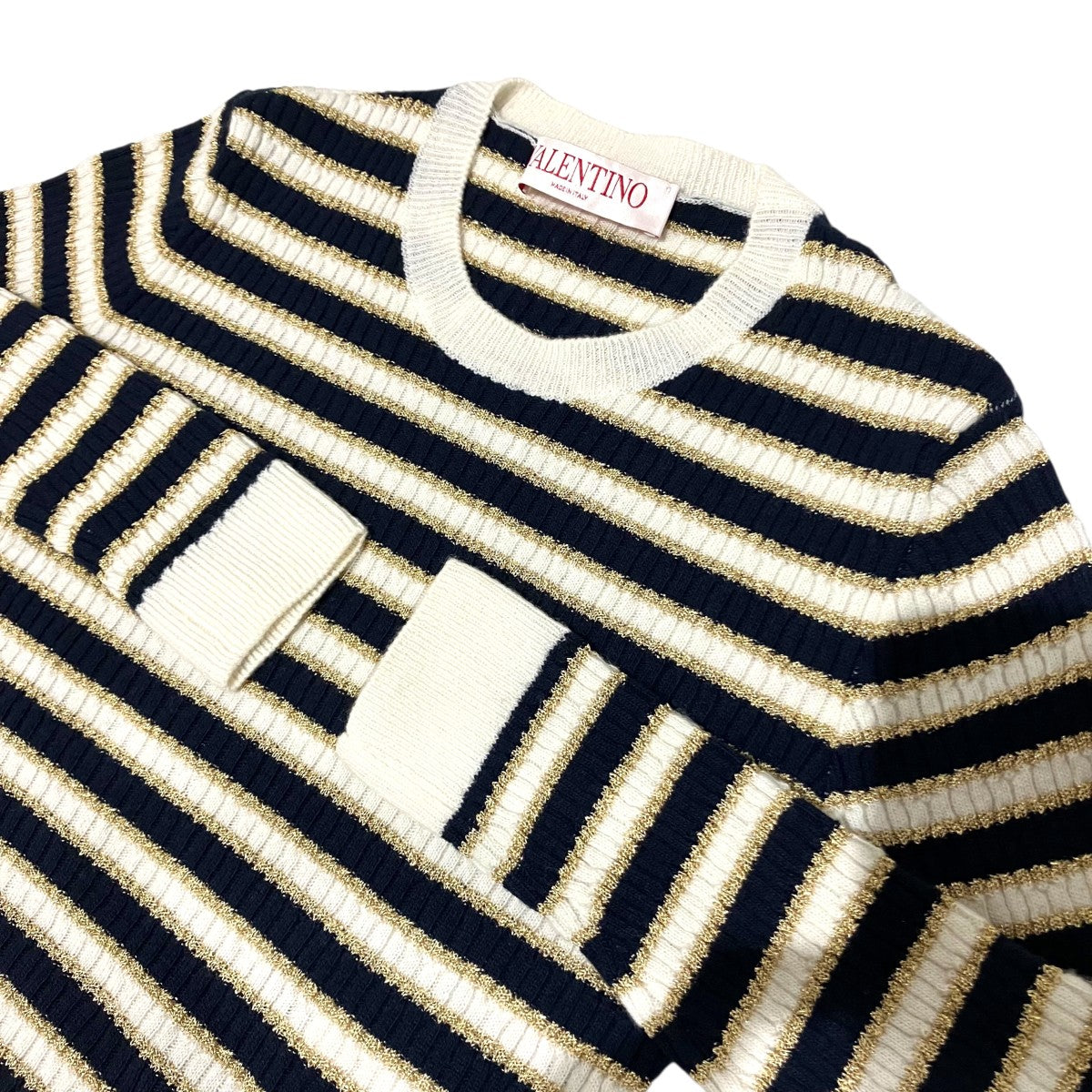 VALENTINO ボーダーニット1B3KC35L7EB 古着・中古-6枚目のアイテム画像