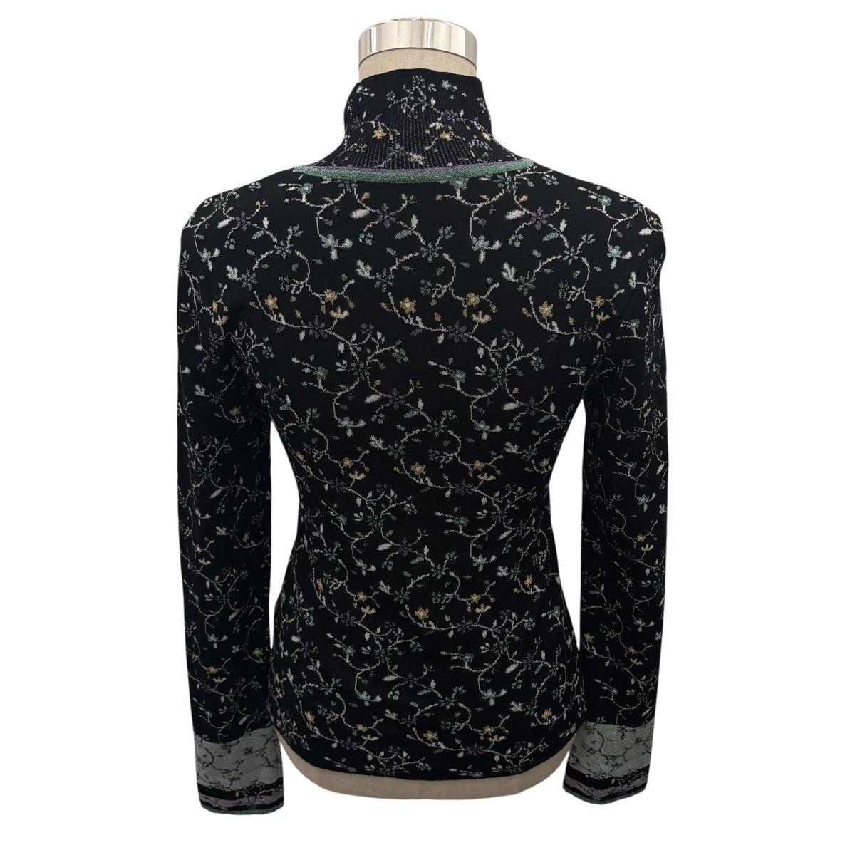 26SS【Floral Motif Glitter High Neck Knit Top】ハイネックニットトップMM26SS-KN007