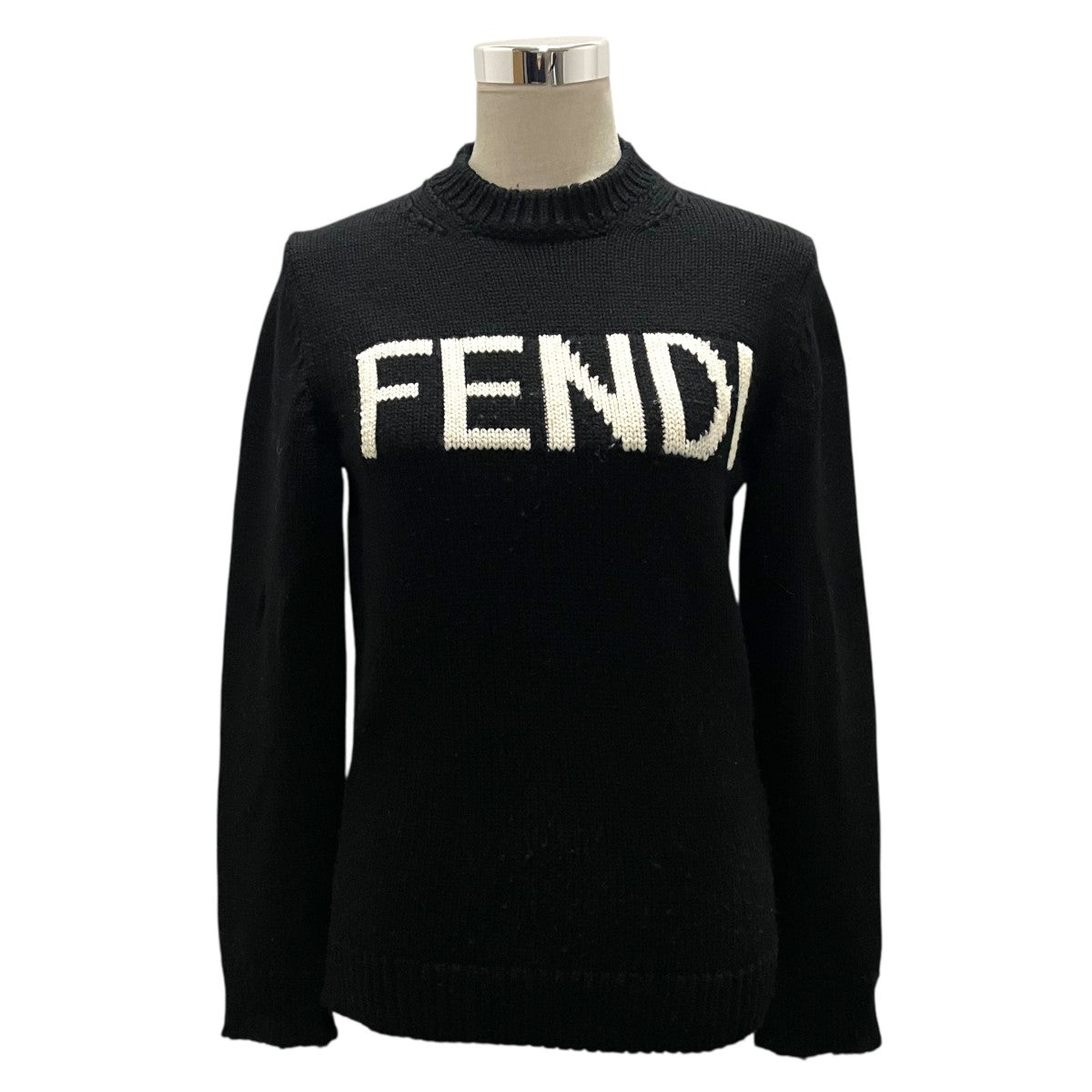 FENDI フェンディ ロゴニットトップス FENDI(フェンディ) ロゴニットFZZ387 FZZ387 ブラック サイズ 44