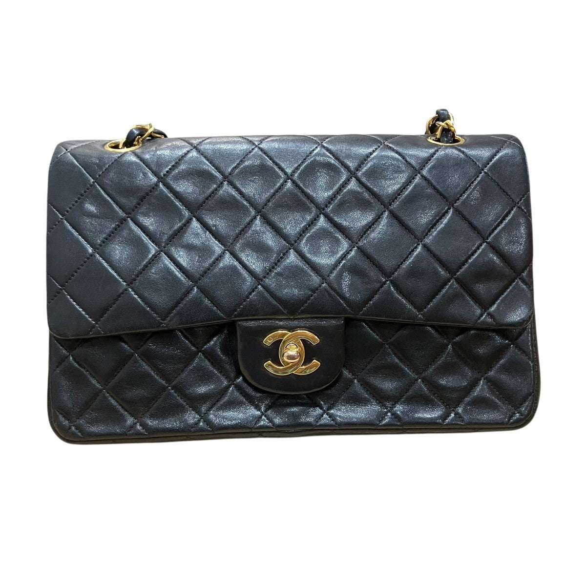 CHANEL ラムスキンダブルフラップチェーンショルダーバッグ 古着・中古-2枚目のアイテム画像