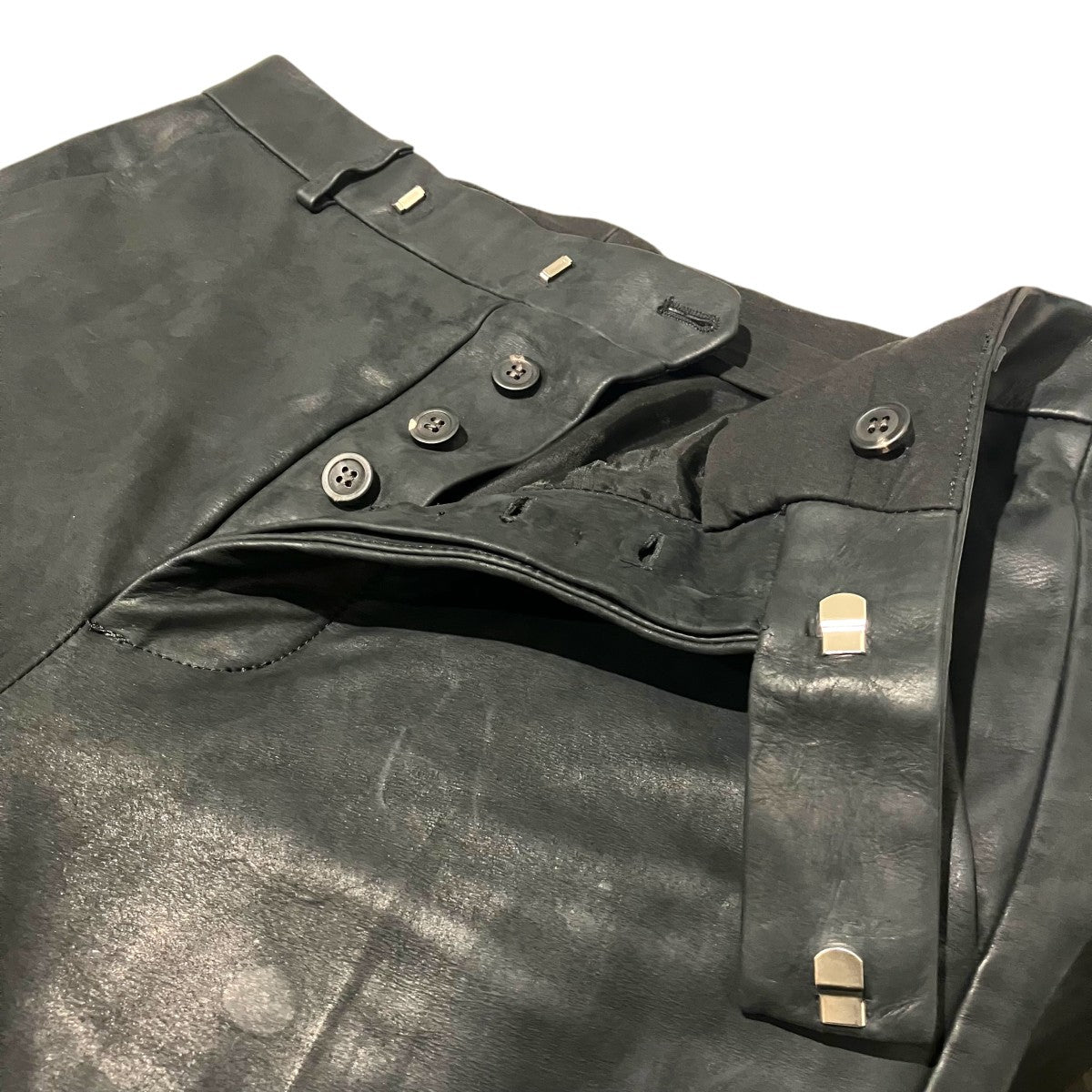 RICK OWENS 25SSレザーパンツRP01E7302-LSU 古着・中古-5枚目のアイテム画像