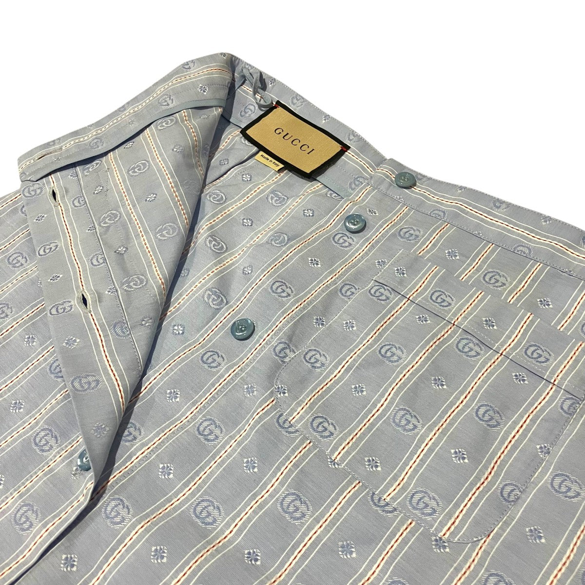 GUCCI(グッチ) ストライプスカート739403 739403 スカイブルー サイズ