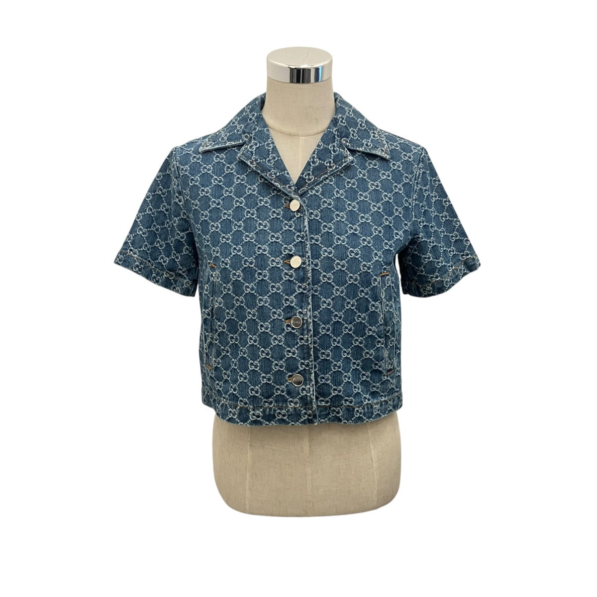 GUCCI 【GG ジャカード デニム】半袖デニムジャケット788680 古着・中古-1枚目のアイテム画像