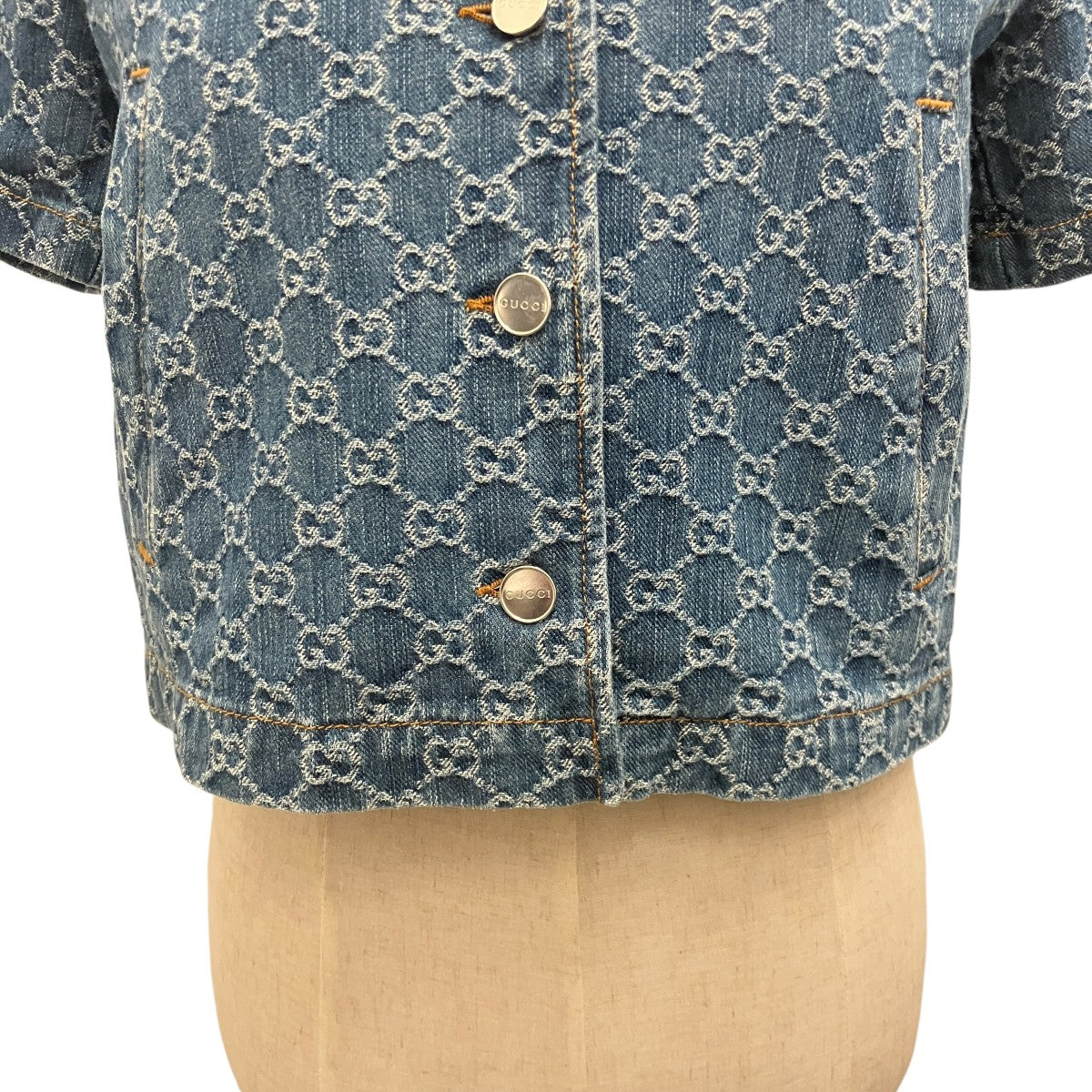 GUCCI 【GG ジャカード デニム】半袖デニムジャケット788680 古着・中古-4枚目のアイテム画像