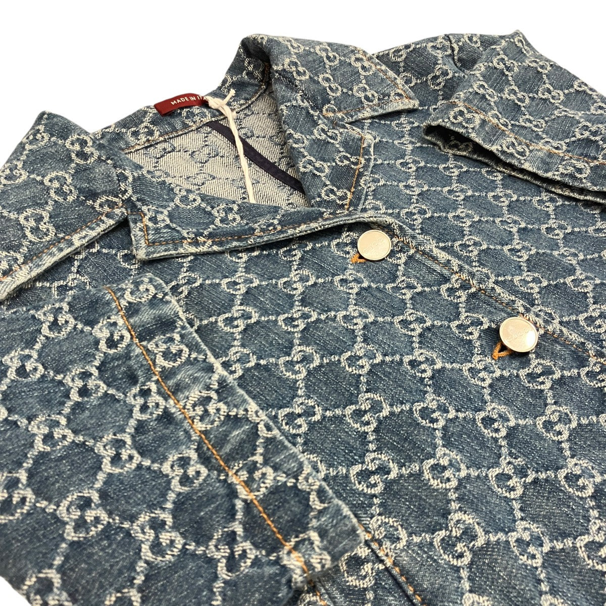 GUCCI 【GG ジャカード デニム】半袖デニムジャケット788680 古着・中古-5枚目のアイテム画像
