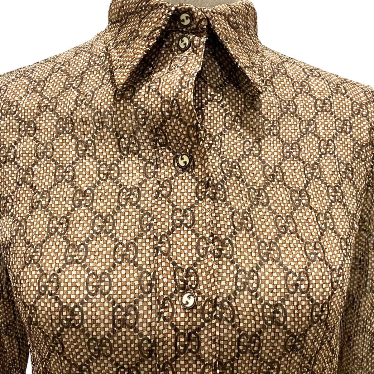 GUCCI 【GG シルクシャツ】シルクシャツ771928 古着・中古-4枚目のアイテム画像